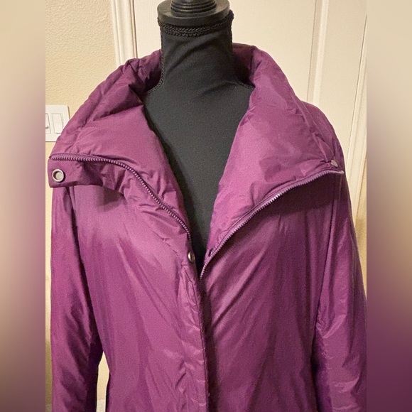 Eileen Fisher Sz XL Extra Large Purple Jacket Coat down puffer long insulated - Picture 7 of 16